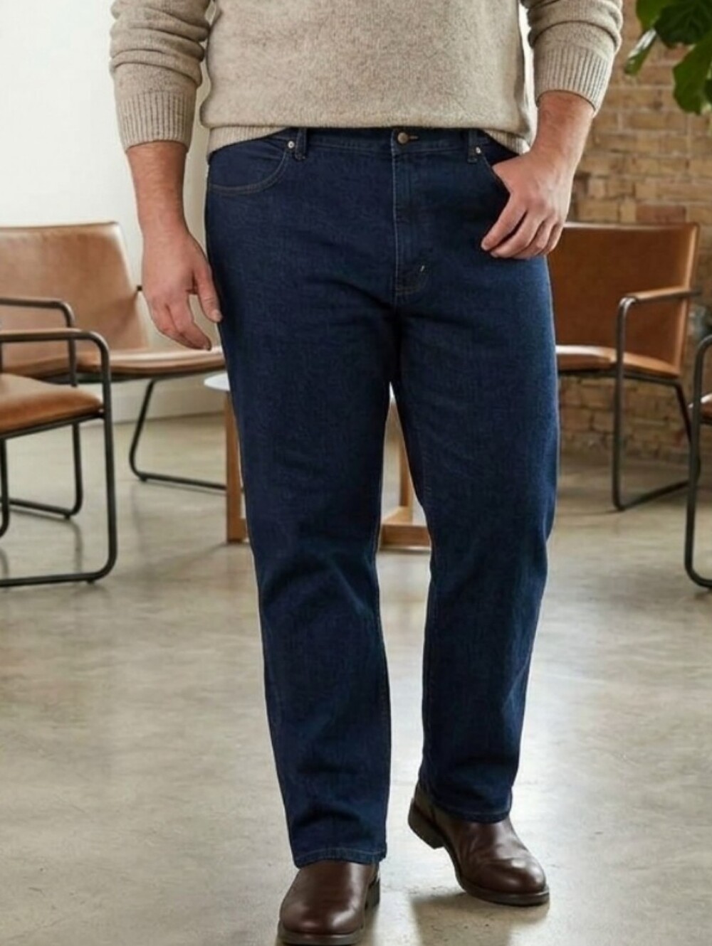 Architect Men's 44x30 Dark Blue Straight-Leg Denim Jeans